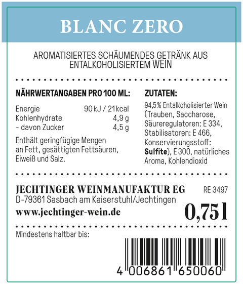 Jechtinger Blanc Zero alkoholfrei, 0,75 L