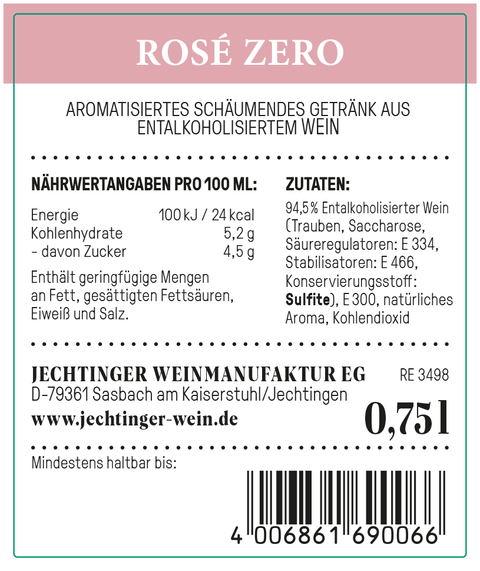 Jechtinger Rosé Zero alkoholfrei, 0,75 L
